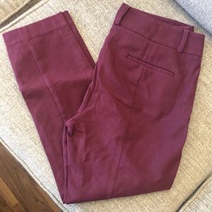 Loft Marisa Skinny Maroon Size 10 Ankle Pants